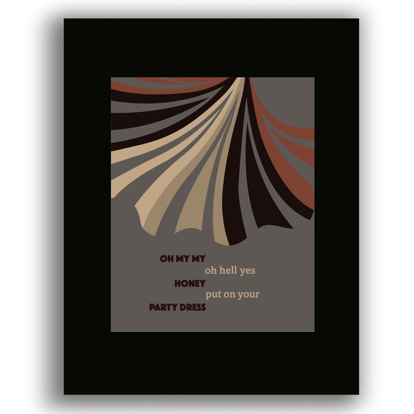 Mary Jane's Last Dance by Tom Petty - Song Lyric Wall Print Song Lyrics Art Song Lyrics Art 8x10 Black Matted Print