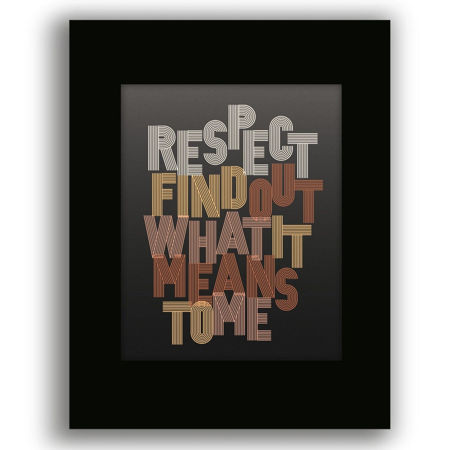 RESPECT by Aretha Franklin - Song Lyric Motown Soul Music Song Lyrics Art Song Lyrics Art 8x10 Unframed Black Matted Print