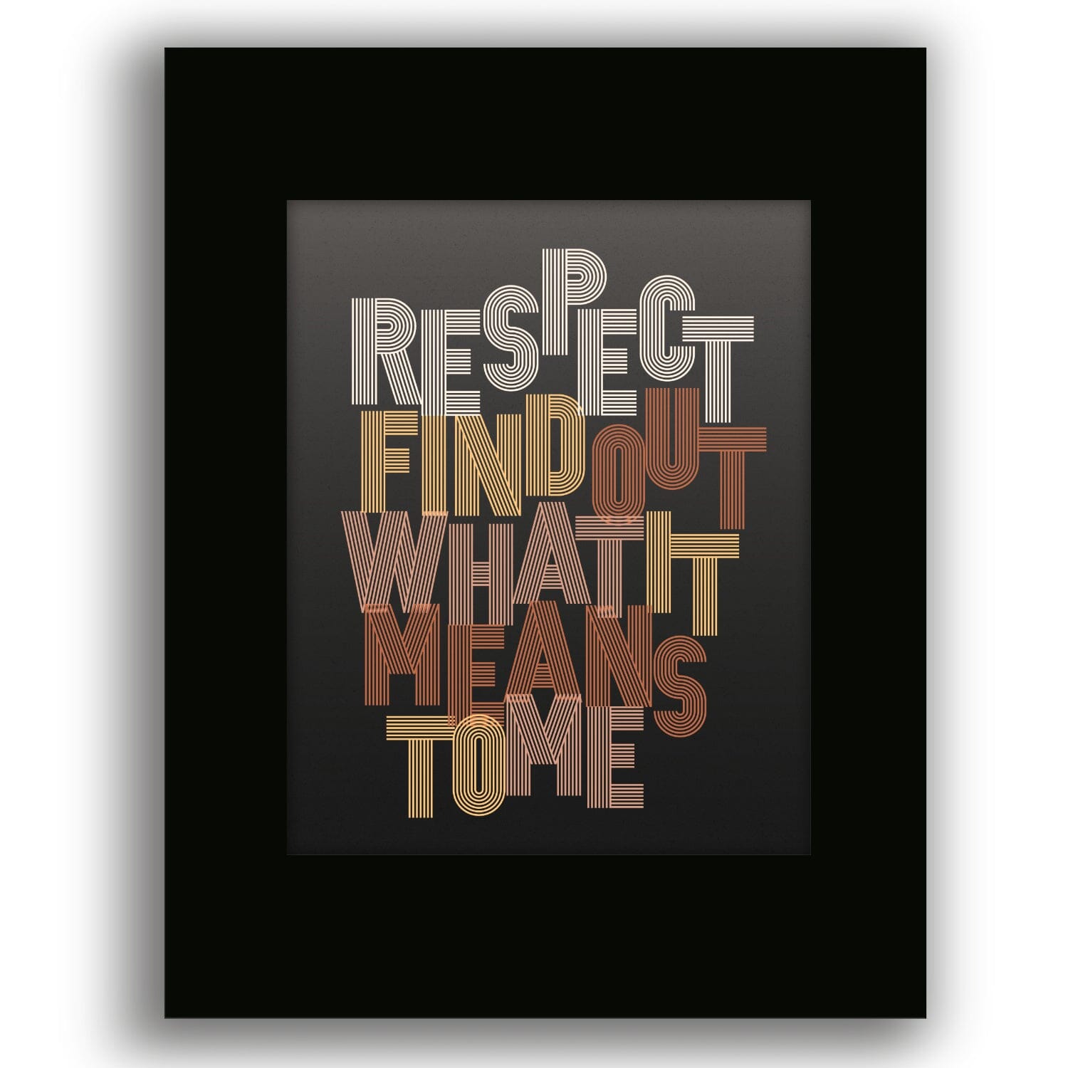 RESPECT by Aretha Franklin - Song Lyric Motown Soul Music Song Lyrics Art Song Lyrics Art 8x10 Unframed Black Matted Print 