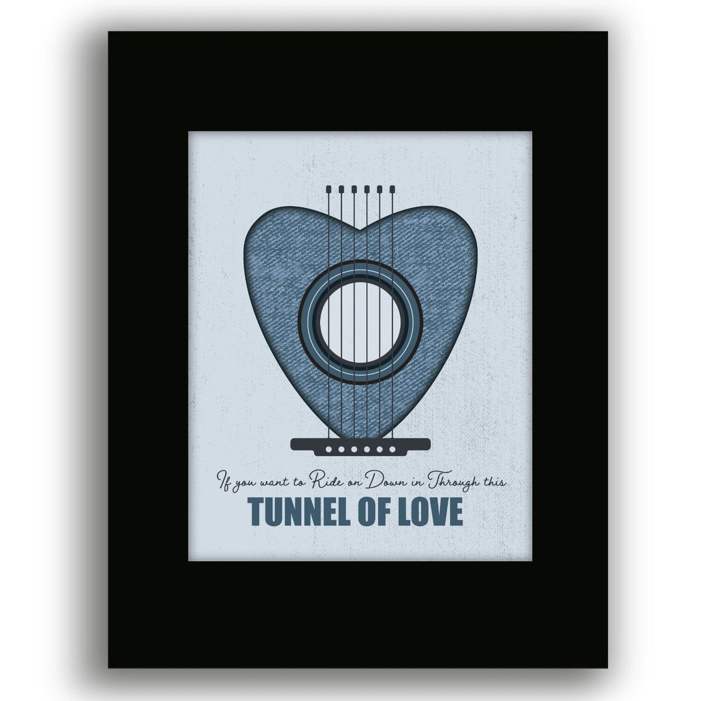 Tunnel of Love by Bruce Springsteen - Lyric Rock Music Art Song Lyrics Art Song Lyrics Art 8x10 Black Matted Print