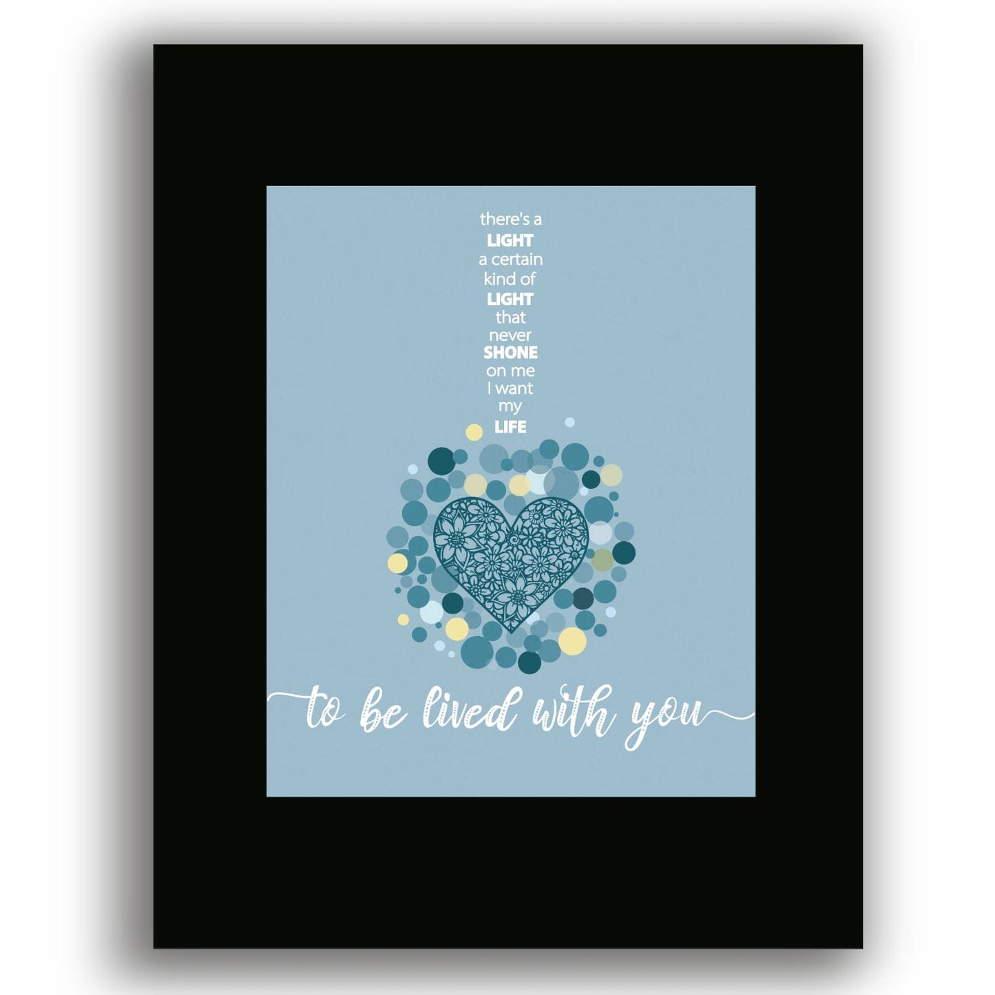 To Love Somebody by the Bee Gees - 60s Song Lyric Art Print Song Lyrics Art Song Lyrics Art 8x10 Black Matted Print