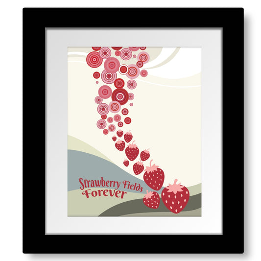 Strawberry Fields by Beatles - Song Lyric Inspired Art Print Song Lyrics Art Song Lyrics Art 8x10 Matted and Framed Print