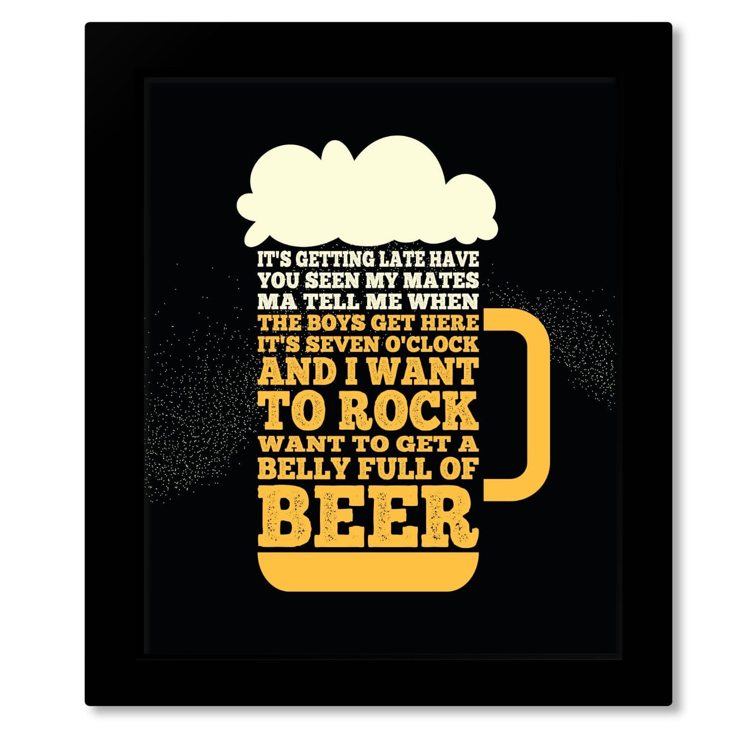 Saturday Night’s Alright for Fighting Elton John - Lyric Art Song Lyrics Art Song Lyrics Art 8x10 Framed Print (without mat)