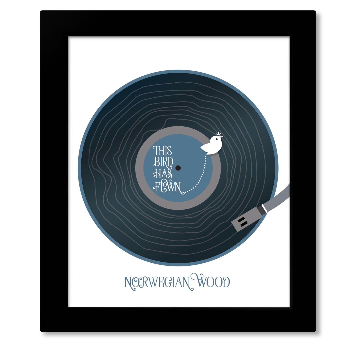 Norwegian Wood by the Beatles - Song Lyric Art Wall Poster Song Lyrics Art Song Lyrics Art 8x10 Framed Print (without mat)