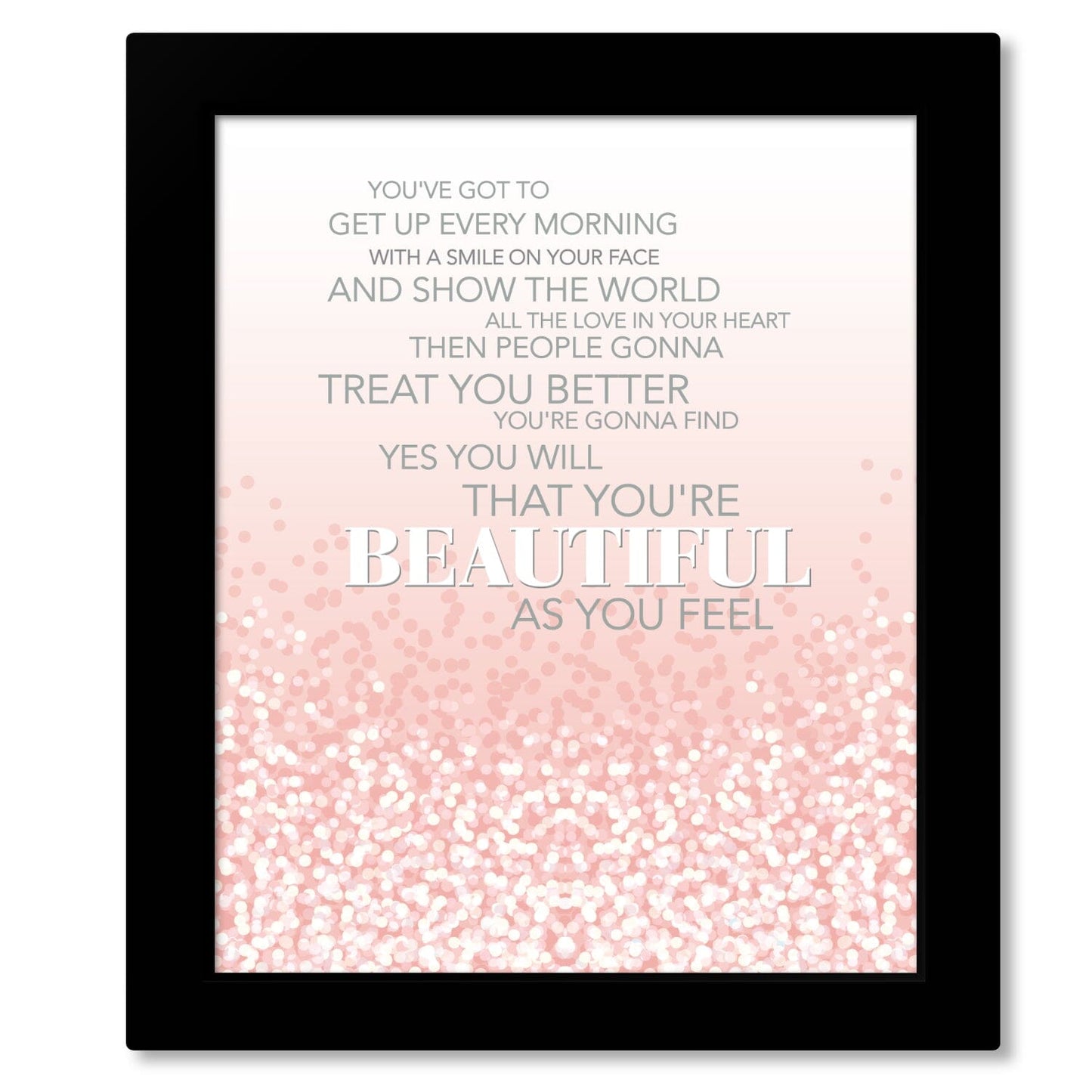 Beautiful by Carole King - 70s Love Song Lyrics Art Print Song Lyrics Art Song Lyrics Art 8x10 Framed Print (without mat)