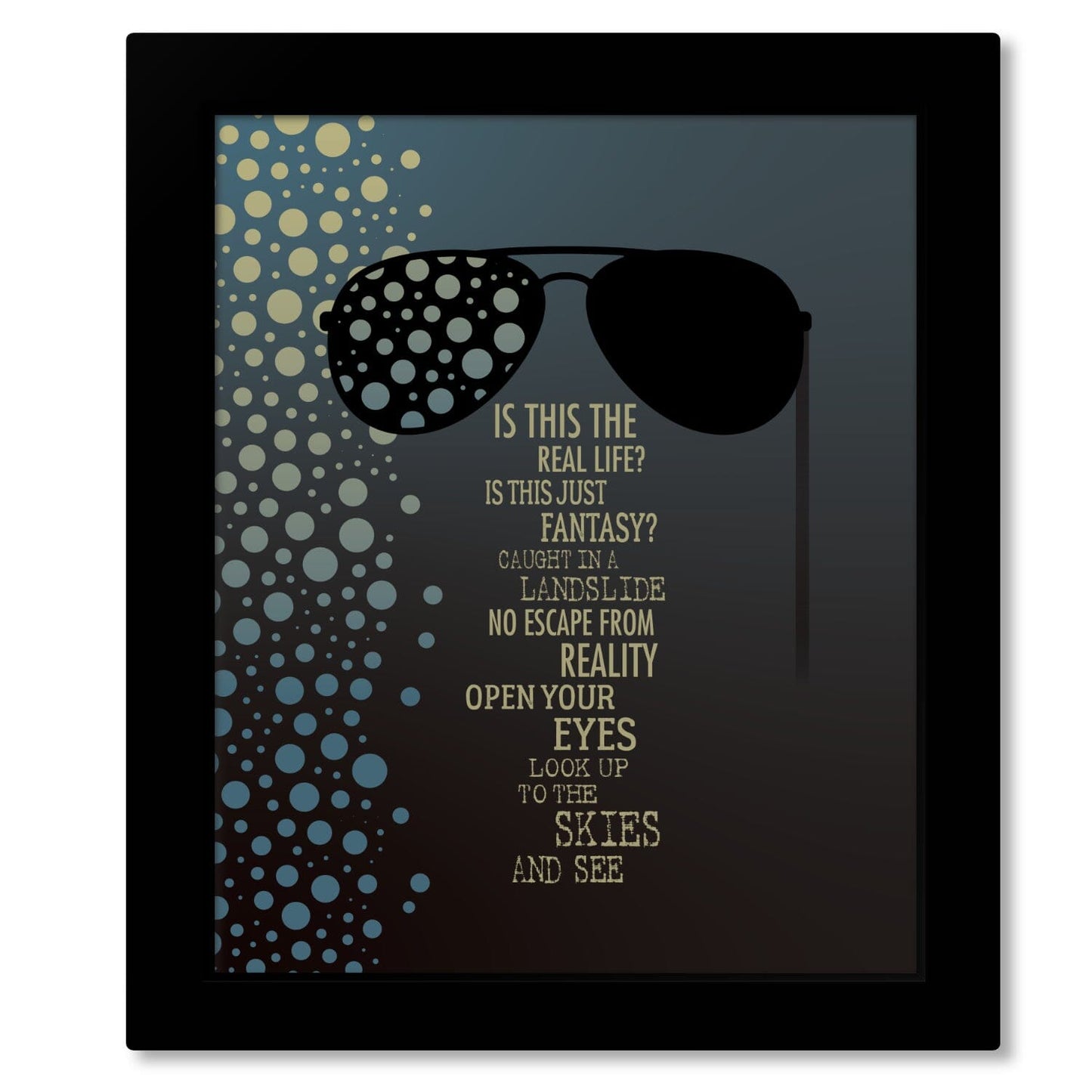 Bohemian Rhapsody by Queen - Music Enthusiast Lyric Art Song Lyrics Art Song Lyrics Art 8x10 Framed Print (without mat)