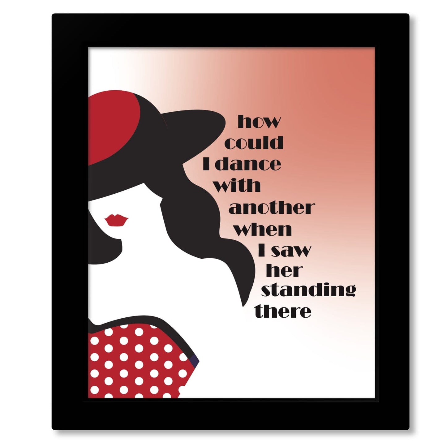 I Saw Her Standing There by the Beatles - Song Lyrics Print Song Lyrics Art Song Lyrics Art 8x10 Framed Print (without mat)
