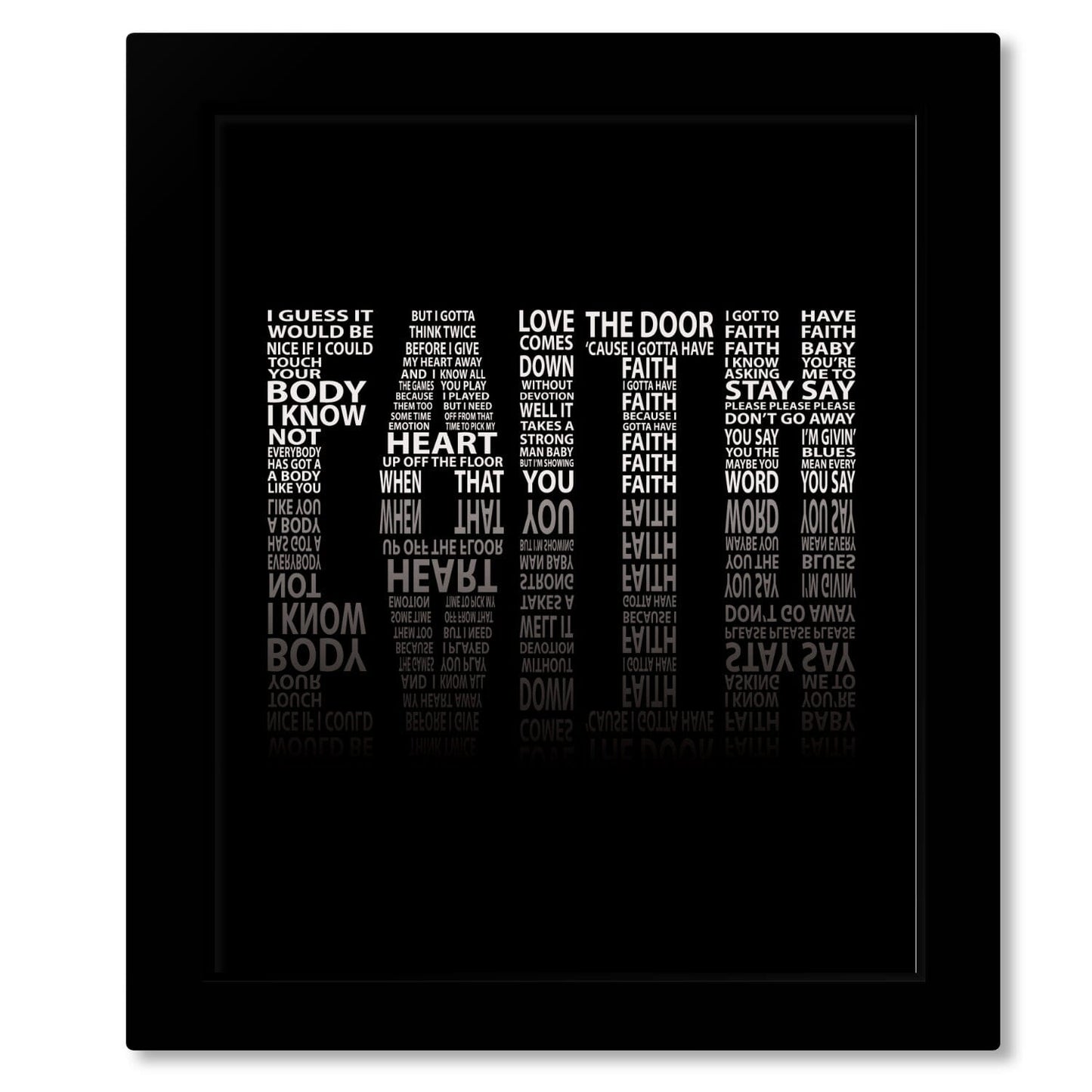Faith by George Michael - 80s Song Lyric Art Poster Print Song Lyrics Art Song Lyrics Art 8x10 Framed Print (without mat)