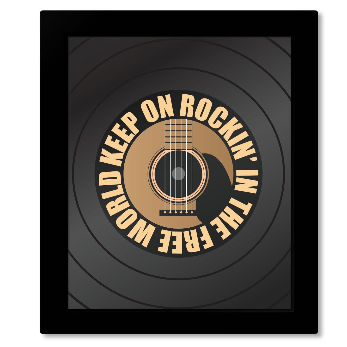 Rockin' in the Free World by Neil Young - Lyric Inspired Art Song Lyrics Art Song Lyrics Art 8x10 Framed Print (without mat)