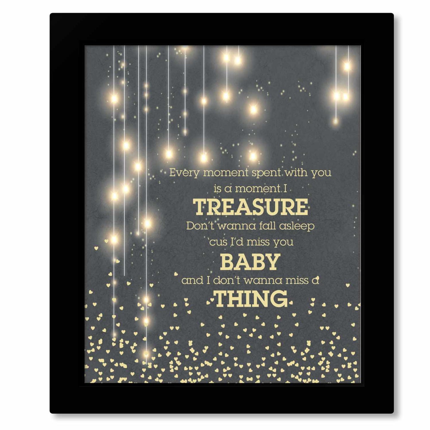 Don't Want to Miss a Thing by Aerosmith - Music Lyric Art Song Lyrics Art Song Lyrics Art 8x10 Framed Print