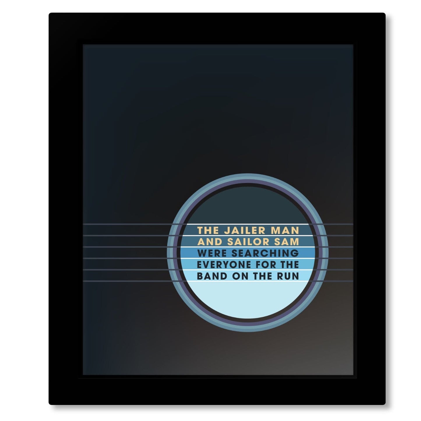 Band on the Run by Paul McCartney - Rock Song Lyric Art Song Lyrics Art Song Lyrics Art 16x20 Framed Print (without mat)