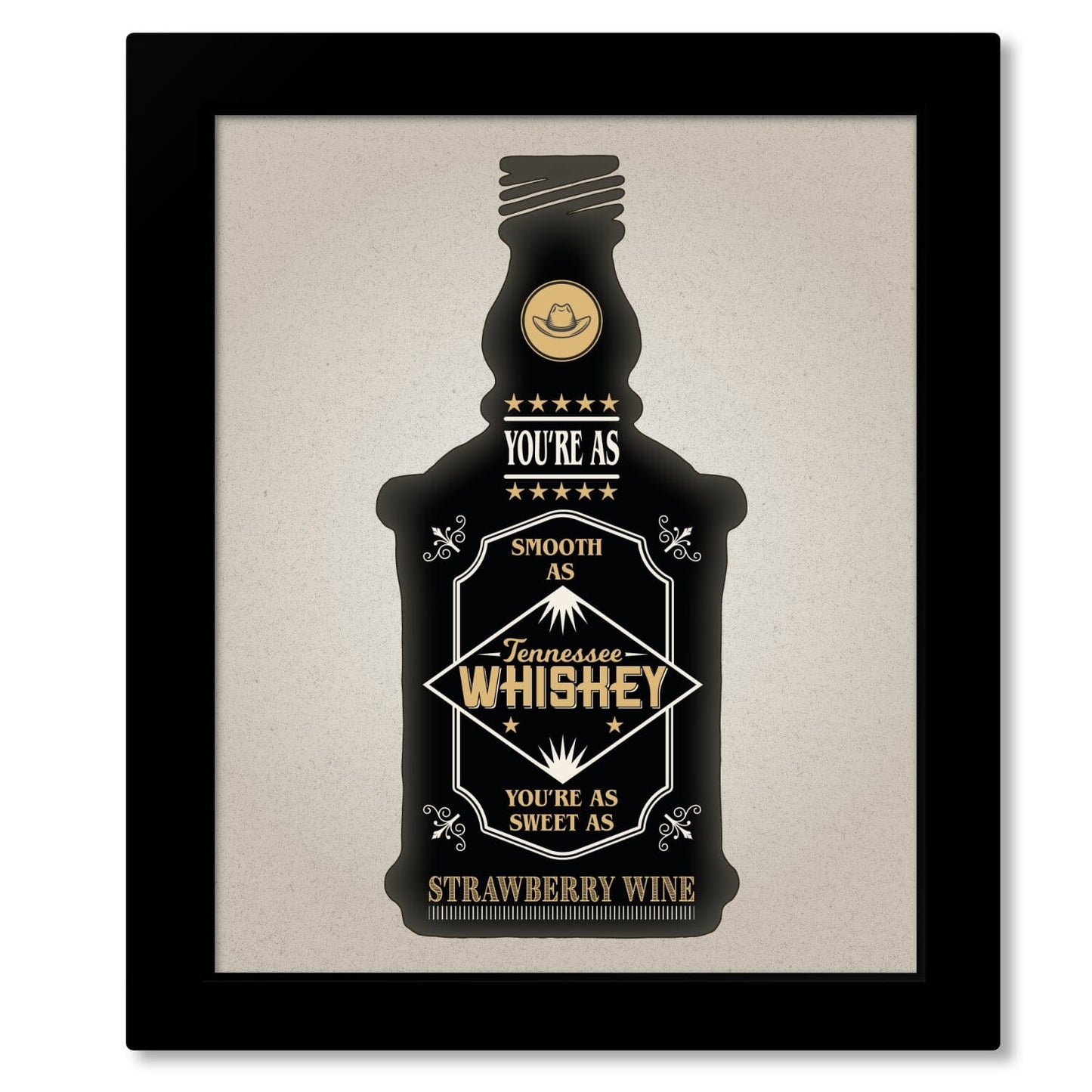 Tennessee Whiskey by Chris Stapleton - Song Lyric Poster Art Song Lyrics Art Song Lyrics Art 8x10 Framed Print (without mat)