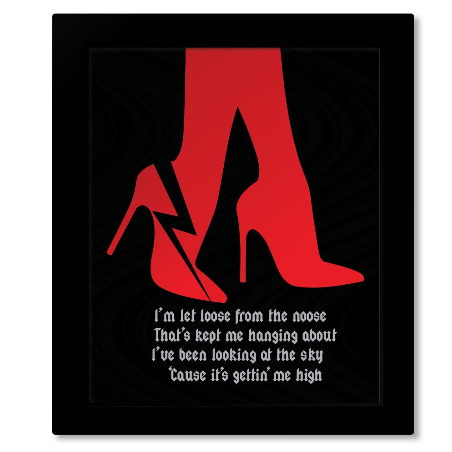 Back in Black by ACDC - Lyric Inspired Art Wall Poster Print Song Lyrics Art Song Lyrics Art 8x10 Framed Print (without mat)