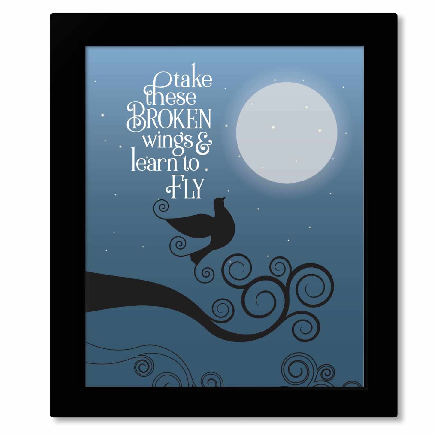 Blackbird by the Beatles - Song Lyric Inspired Music Print Song Lyrics Art Song Lyrics Art 8x10 Framed Print (without mat)