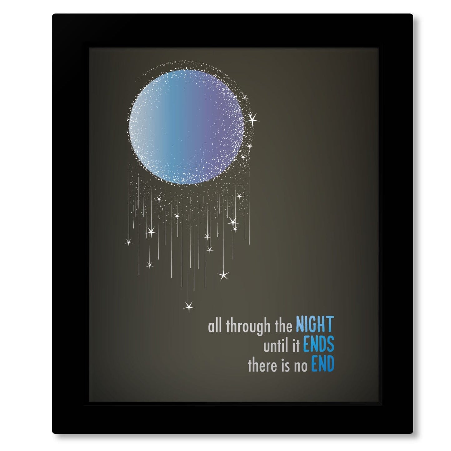 All Through the Night by Cyndi Lauper - Song Lyric Art Print Song Lyrics Art Song Lyrics Art 8x10 Framed Print without Mat