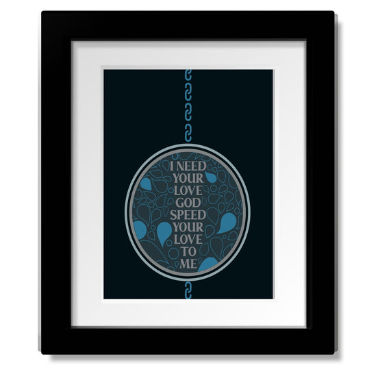 Unchained Melody by Righteous Brothers - Song Lyrics Artwork Song Lyrics Art Song Lyrics Art 8x10 Matted and Framed Print