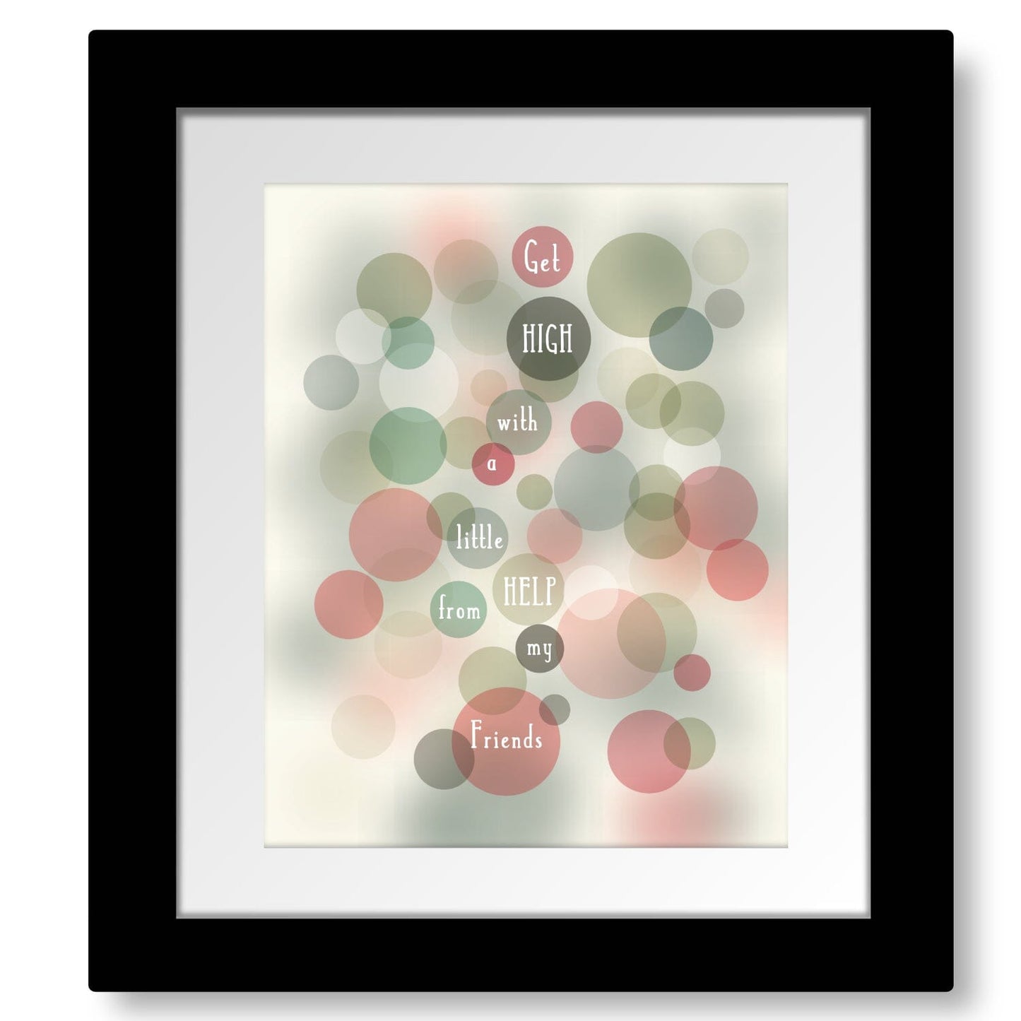 Help from my Friends by Beatles - Song Lyric Art Print Song Lyrics Art Song Lyrics Art 8x10 Matted and Framed Print