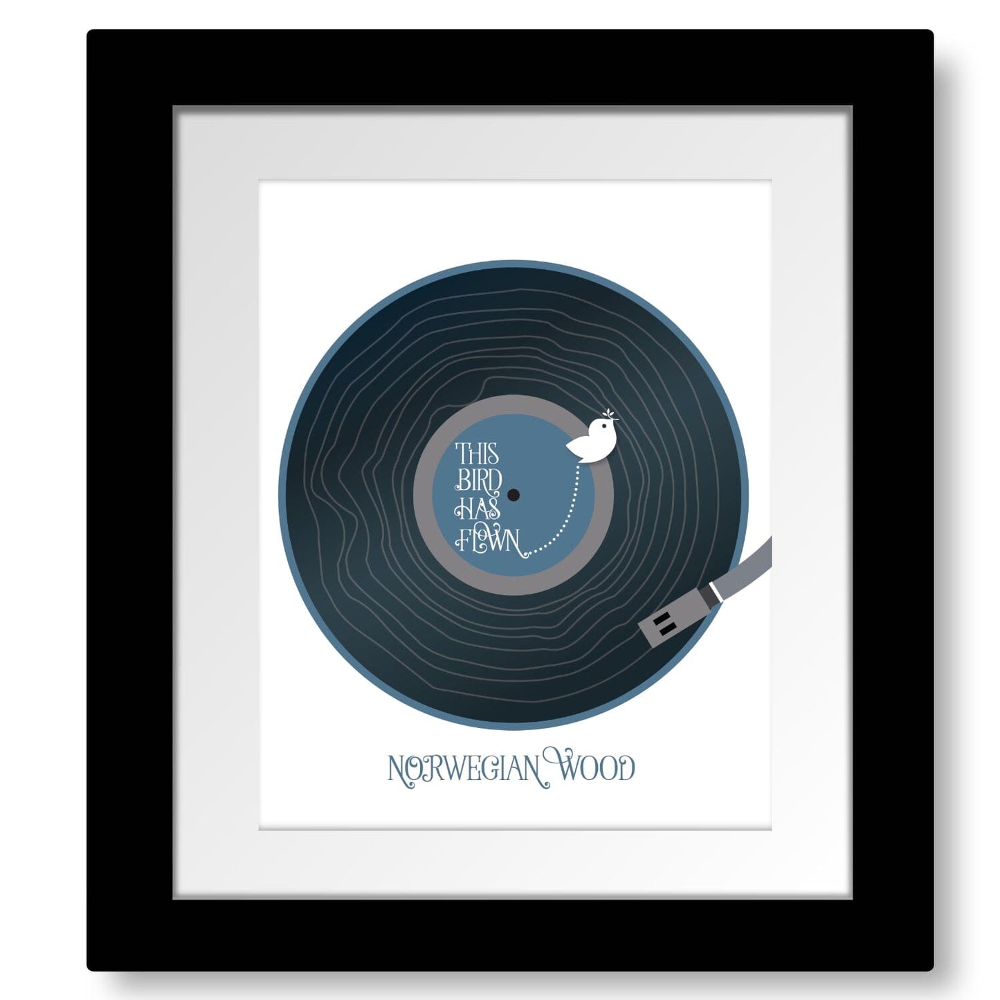Norwegian Wood by the Beatles - Song Lyric Art Wall Poster Song Lyrics Art Song Lyrics Art 8x10 Matted and Framed Print