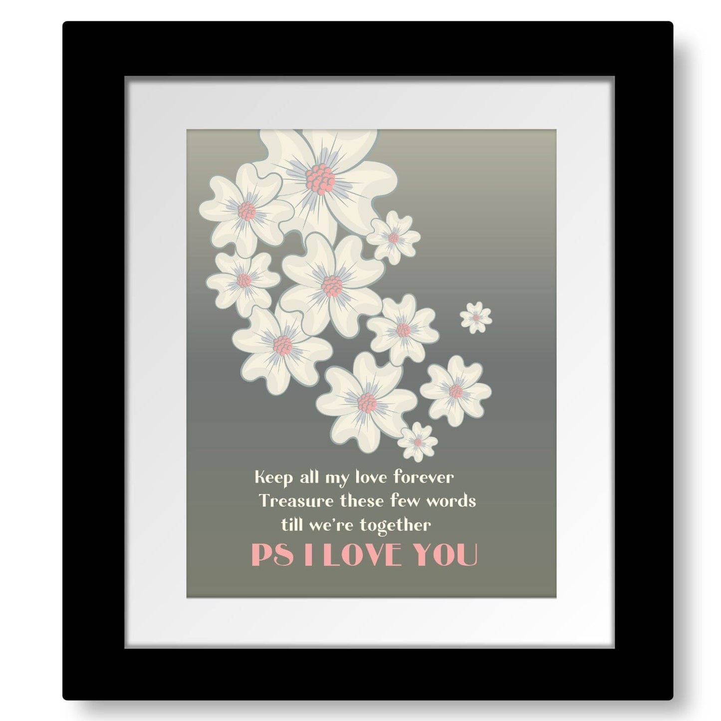 PS I Love You by Beatles - Music Memorabilia Love Song Art Song Lyrics Art Song Lyrics Art 8x10 Matted and Framed Print
