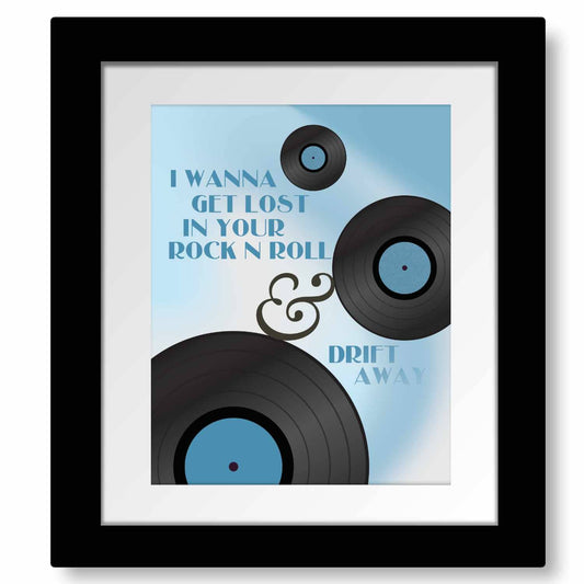 Drift Away by Dobie Gray - 70s Music Lyric Art Wall Print Song Lyrics Art Song Lyrics Art 8x10 Matted and Framed Print