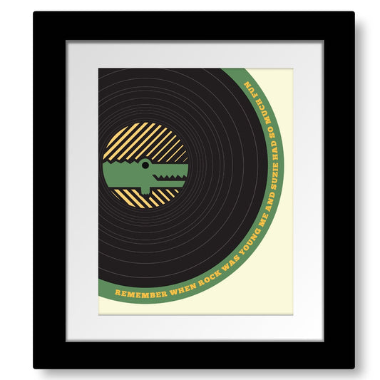 Crocodile Rock by Elton John - Song Lyrics Inspired Art Song Lyrics Art Song Lyrics Art 8x10 Matted and Framed Print