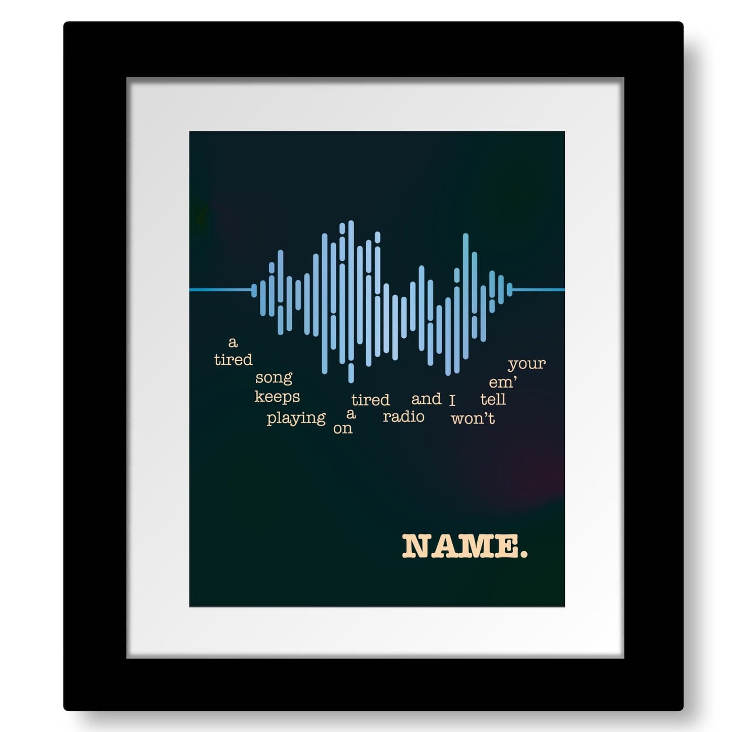 Name by Goo Goo Dolls - Pop Music Song Lyrics Art Poster Song Lyrics Art Song Lyrics Art 8x10 Matted and Framed Print