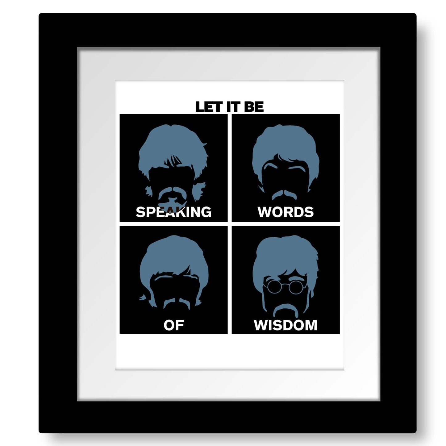 Let it Be by the Beatles - Song Lyric Inspired Wall Decor Song Lyrics Art Song Lyrics Art 8x10 White Matted and Framed Print
