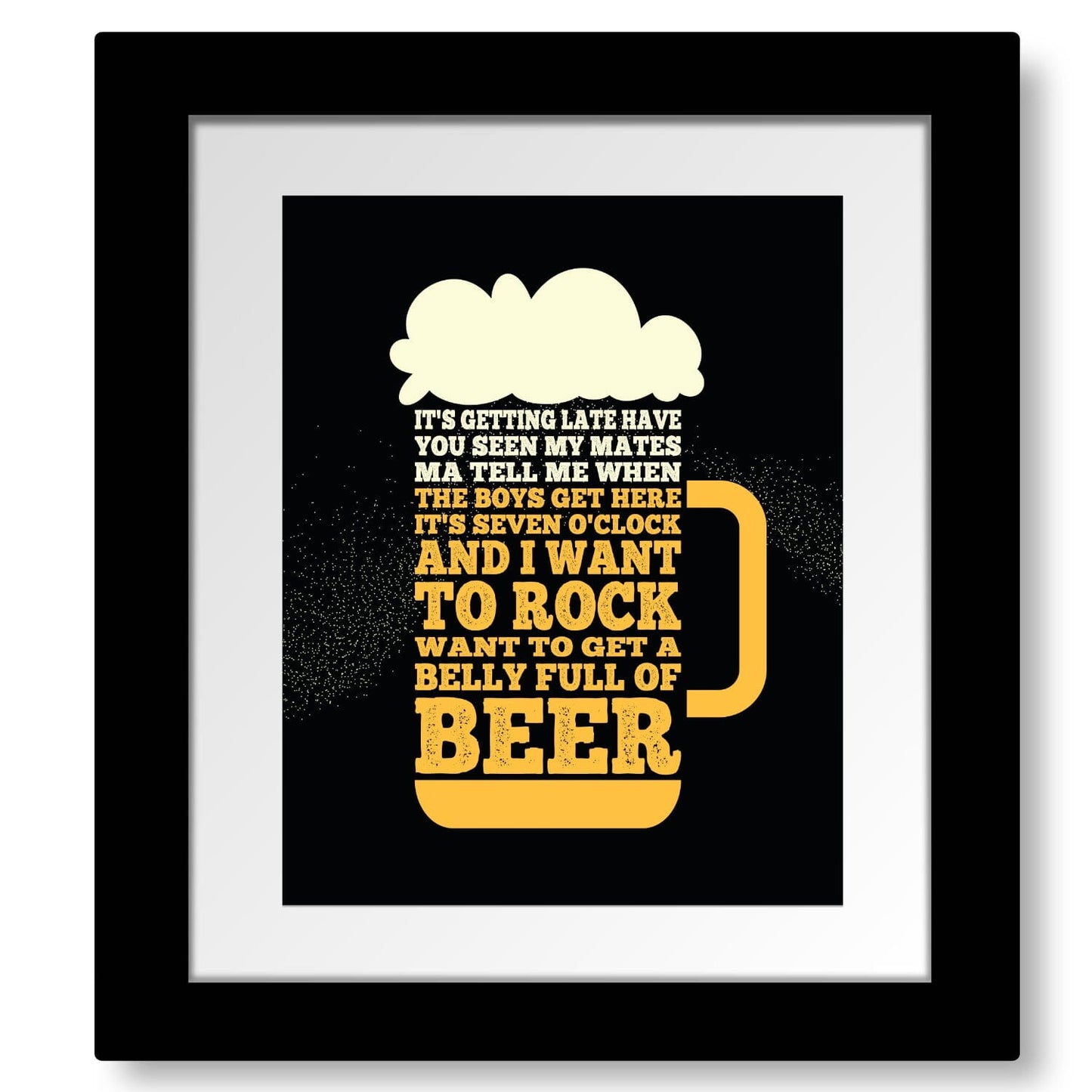Saturday Night’s Alright for Fighting Elton John - Lyric Art Song Lyrics Art Song Lyrics Art 8x10 Matted and Framed Print
