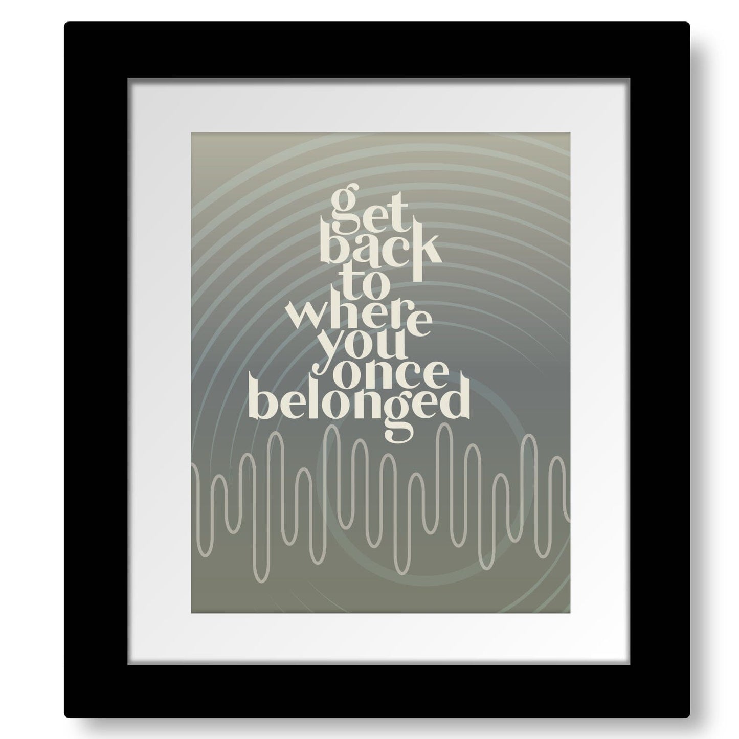 Get Back by the Beatles - Song Lyrics Music Art Print Poster Song Lyrics Art Song Lyrics Art 8x10 Matted and Framed Print