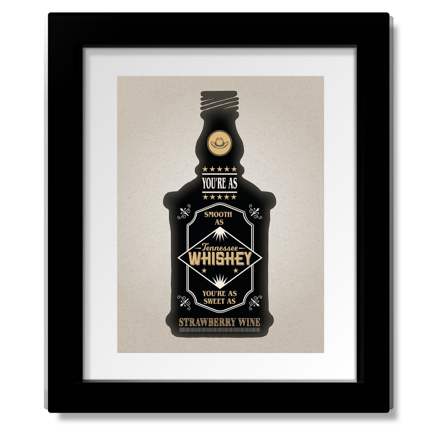 Tennessee Whiskey by Chris Stapleton - Song Lyric Poster Art Song Lyrics Art Song Lyrics Art 11x14 Framed and Matted Print