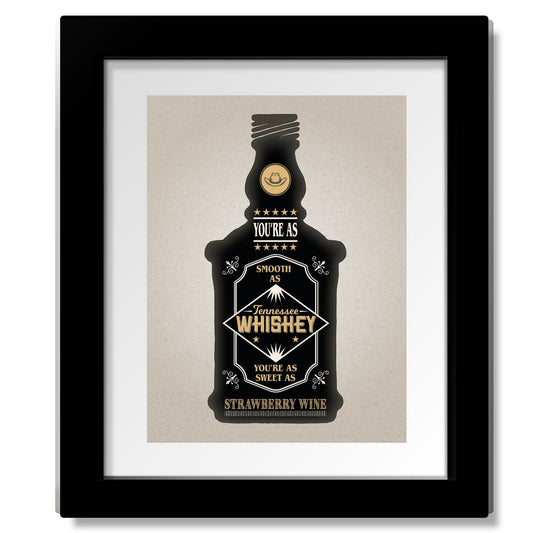 Tennessee Whiskey by Chris Stapleton - Song Lyric Poster Art Song Lyrics Art Song Lyrics Art 11x14 Framed and Matted Print