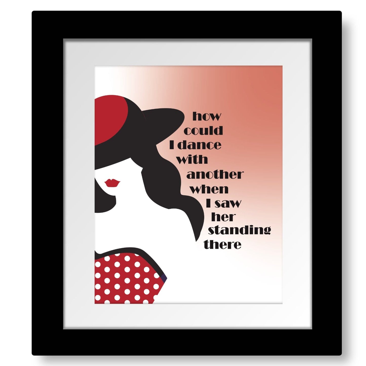 I Saw Her Standing There by the Beatles - Song Lyrics Print Song Lyrics Art Song Lyrics Art 8x10 Matted and Framed Print