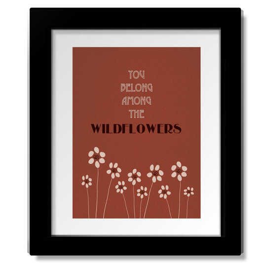 Wildflowers by Tom Petty - Music Poster Song Lyric Art Print Song Lyrics Art Song Lyrics Art 8x10 Matted and Framed Print