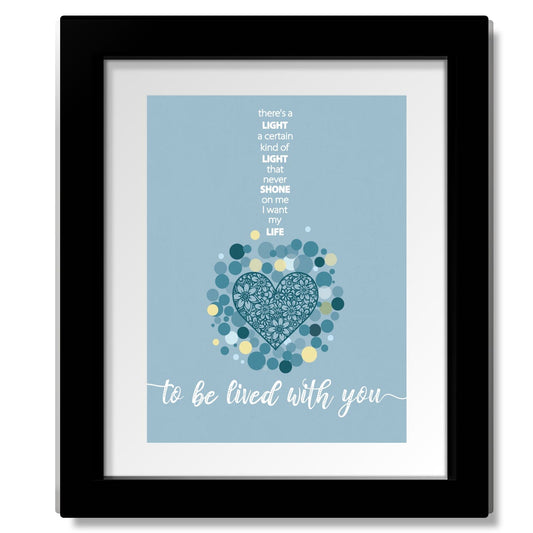 To Love Somebody by the Bee Gees - 60s Song Lyric Art Print Song Lyrics Art Song Lyrics Art 8x10 Framed and Matted Print