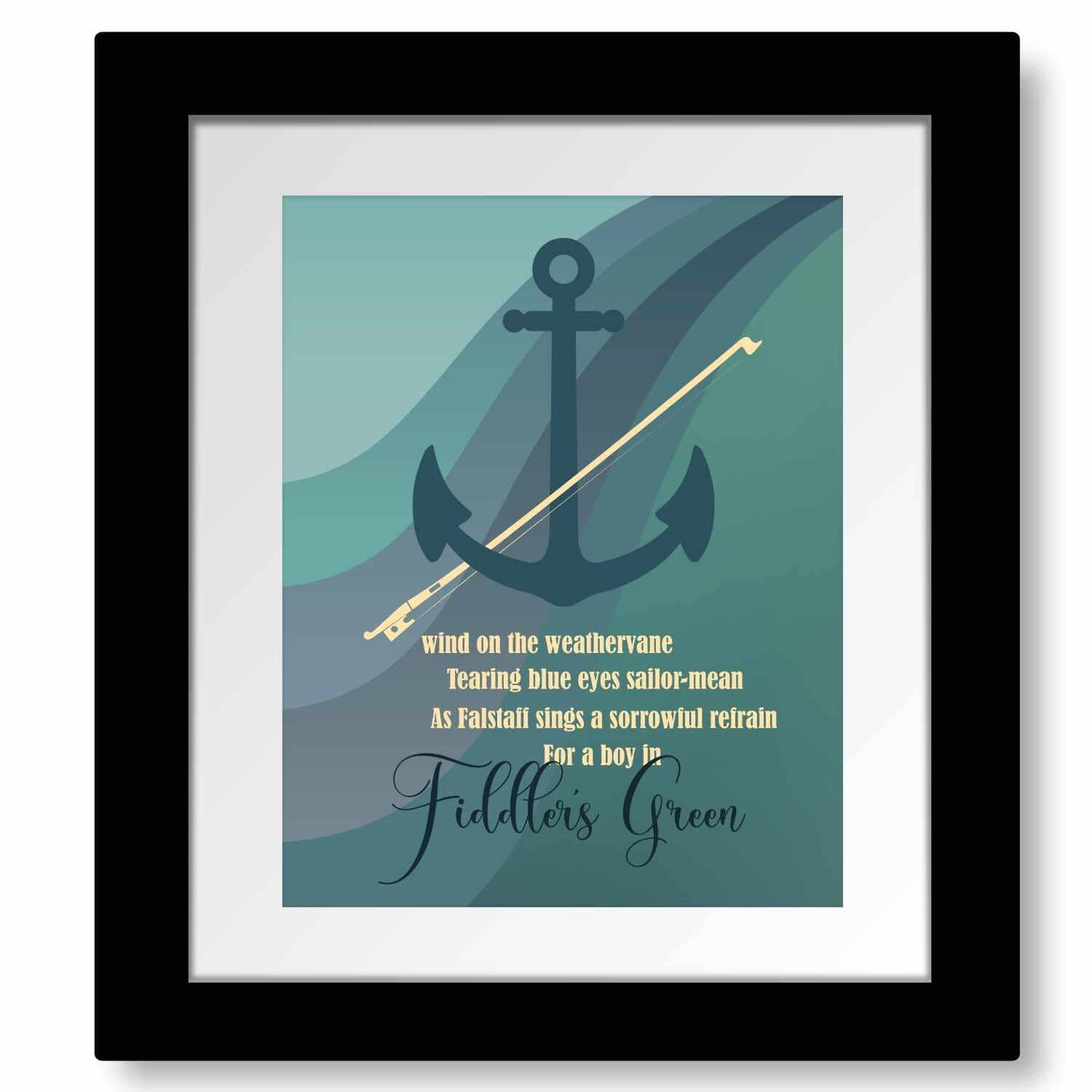 Fiddlers Green by Tragically Hip - Song Lyric Music Wall Art Song Lyrics Art Song Lyrics Art 8x10 Matted and Framed Print