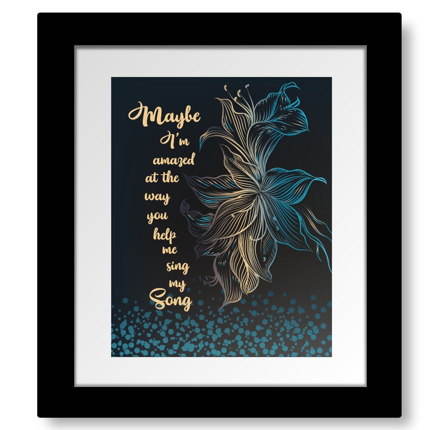 Maybe I'm Amazed by Paul McCartney - Classic Rock Love Song Song Lyrics Art Song Lyrics Art 8x10 Framed and Matted Print