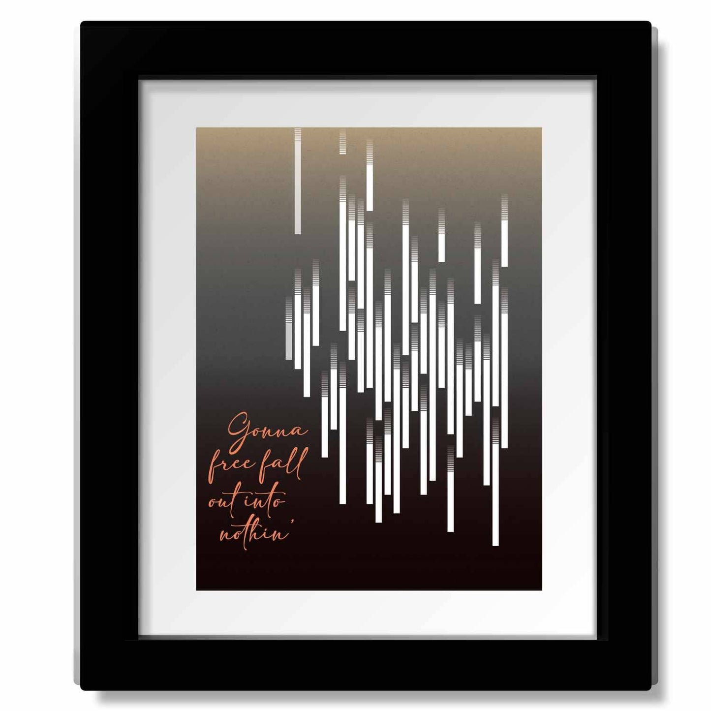 Free Fallin' by Tom Petty - Rock Music Song Lyrics Print Song Lyrics Art Song Lyrics Art 11x14 Framed and Matted Print