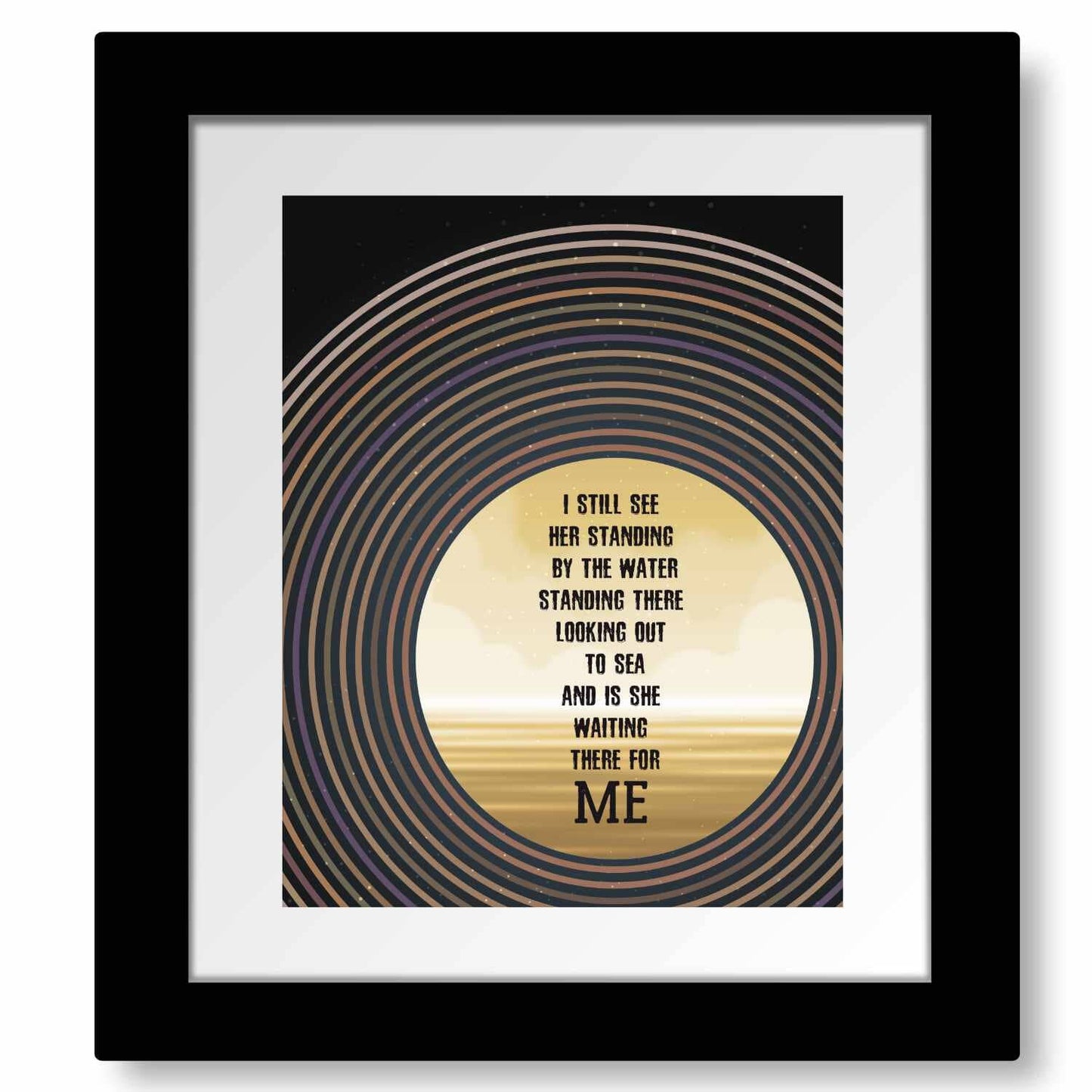 Galveston by Glen Campbell - Country Rock Music Art Print Song Lyrics Art Song Lyrics Art 8x10 Matted and Framed Print