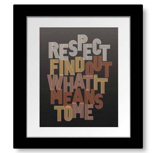 RESPECT by Aretha Franklin - Song Lyric Motown Soul Music Song Lyrics Art Song Lyrics Art 8x10 Framed and Matted Print 