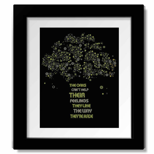 The Trees by Rush - Lyric Inspired Song Art Rock Music Print Song Lyrics Art Song Lyrics Art 8x10 Matted and Framed Print