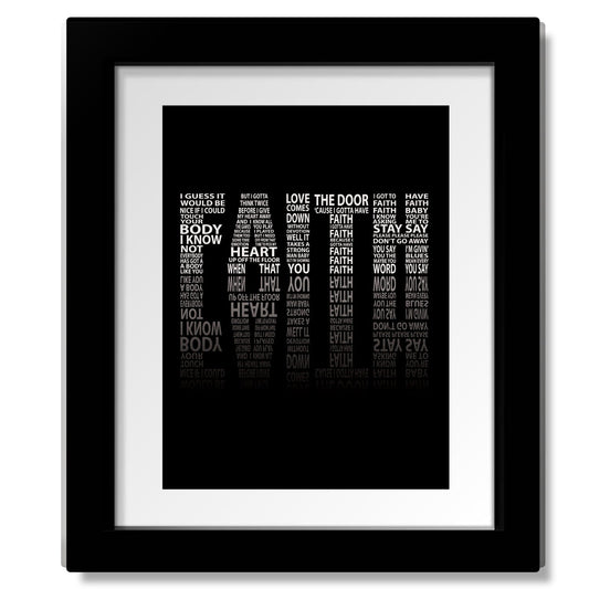 Faith by George Michael - 80s Song Lyric Art Poster Print Song Lyrics Art Song Lyrics Art 8x10 Matted and Framed Print