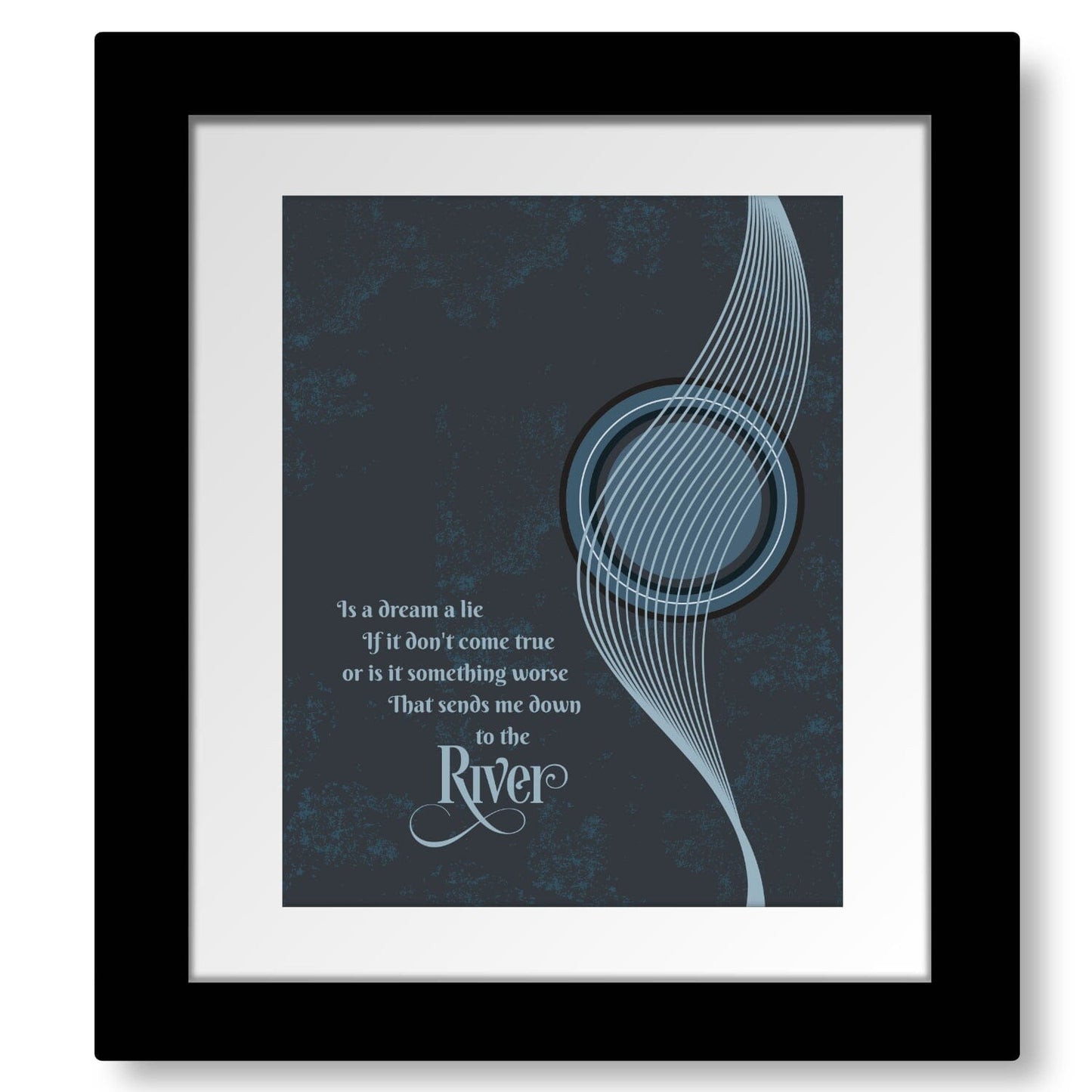 The River by Bruce Springsteen - Classic Rock Wall Artwork Song Lyrics Art Song Lyrics Art 8x10 Matted and Framed Print
