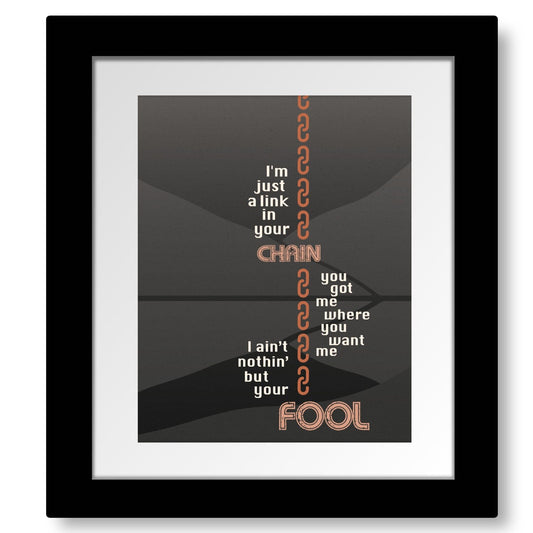Chain of Fools by Aretha Franklin - Motown Music Lyric Art Song Lyrics Art Song Lyrics Art 8x10 Framed and Matted Print