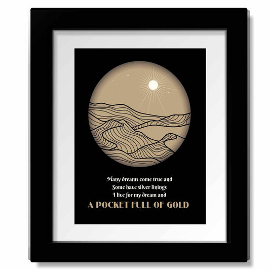 Over the Hills and Far Away by Led Zeppelin - Rock Music Art Song Lyrics Art Song Lyrics Art 8x10 Matted and Framed Print
