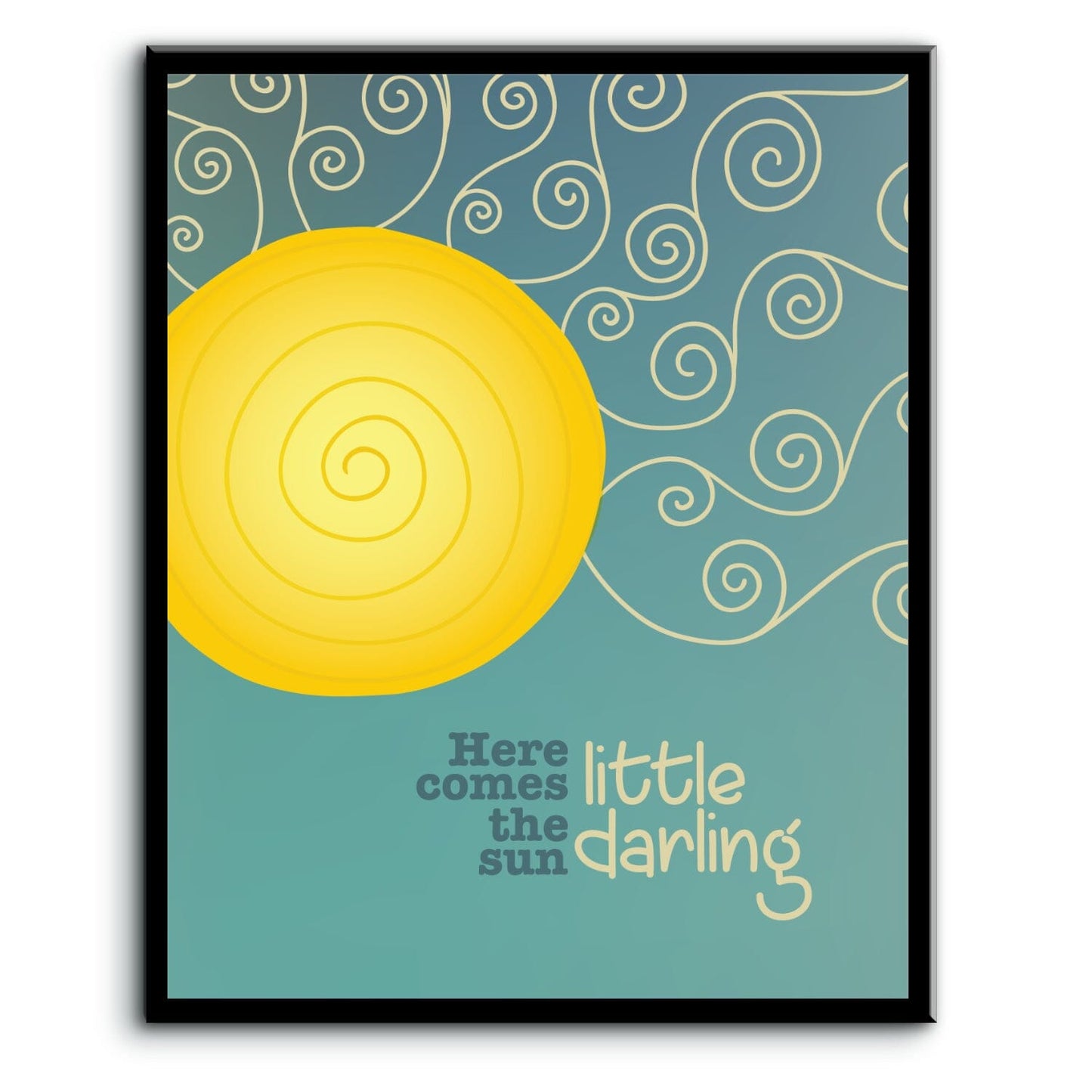 Here Comes the Sun the Beatles - Song Lyric Music Quote Song Lyrics Art Song Lyrics Art 8x10 Plaque Mount