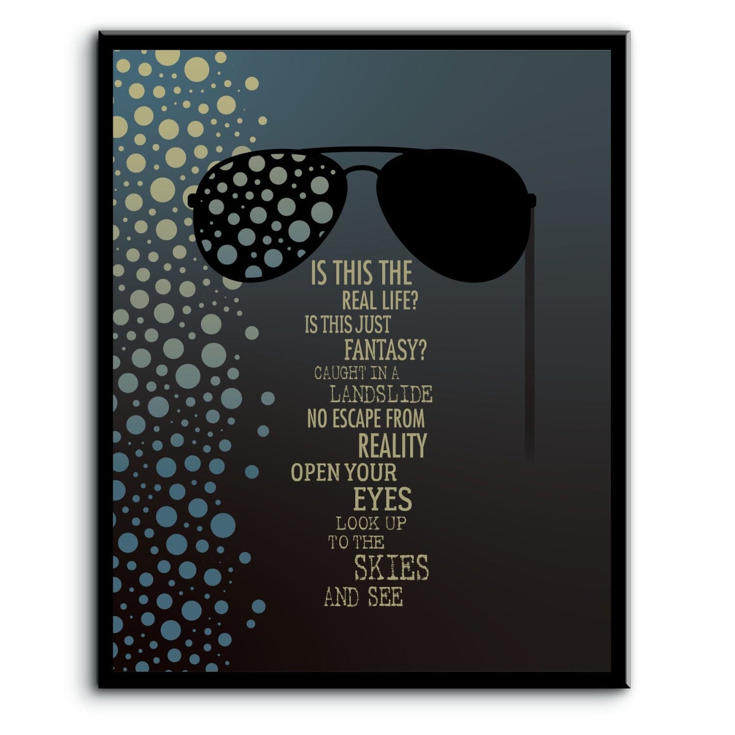Bohemian Rhapsody by Queen - Music Enthusiast Lyric Art Song Lyrics Art Song Lyrics Art 8x10 Plaque Mount
