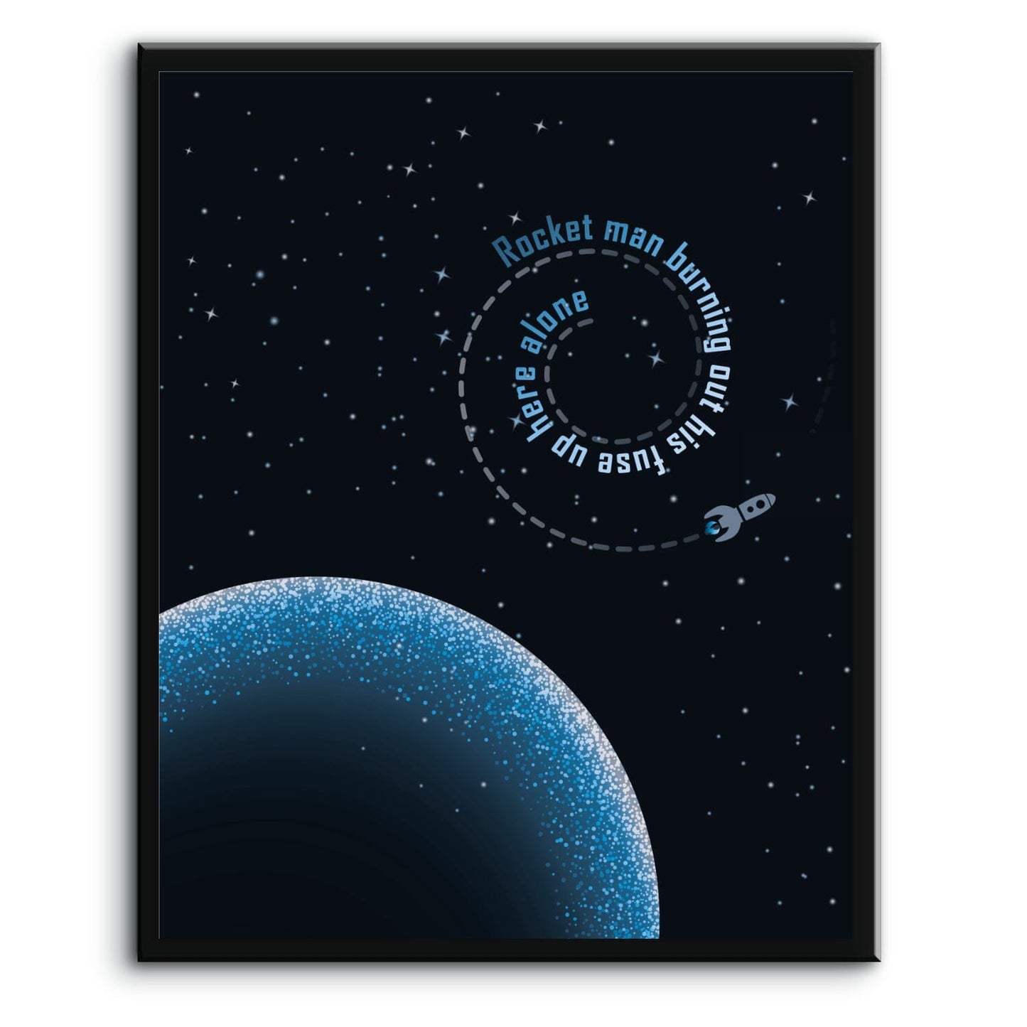 Rocket Man by Elton John - Classic Rock Music Song Lyric Art Song Lyrics Art Song Lyrics Art 11x14 Laminated Plaque Mount