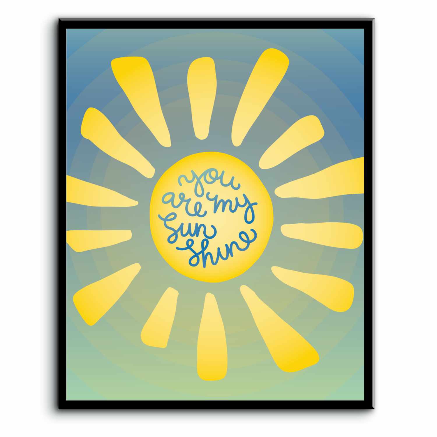 You are My Sunshine - Song Lyric Poster Art Kids Playroom Song Lyrics Art Song Lyrics Art 8x10 Plaque Mount 