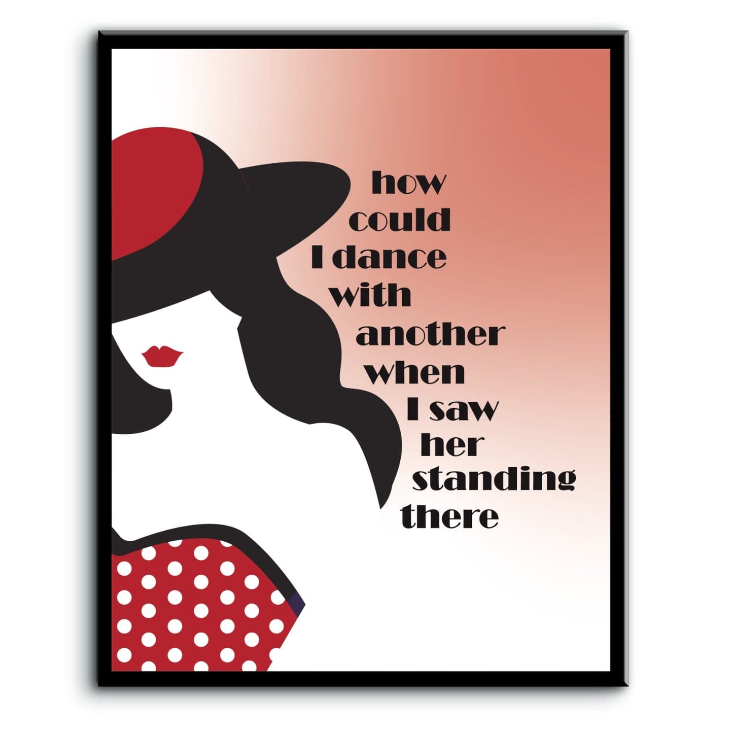 I Saw Her Standing There by the Beatles - Song Lyrics Print Song Lyrics Art Song Lyrics Art 8x10 Plaque Mount