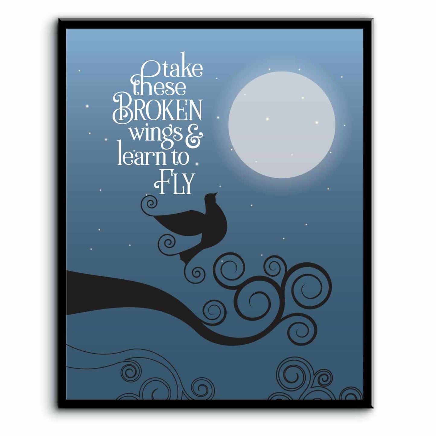 Blackbird by the Beatles - Song Lyric Inspired Music Print Song Lyrics Art Song Lyrics Art 8x10 Plaque Mount